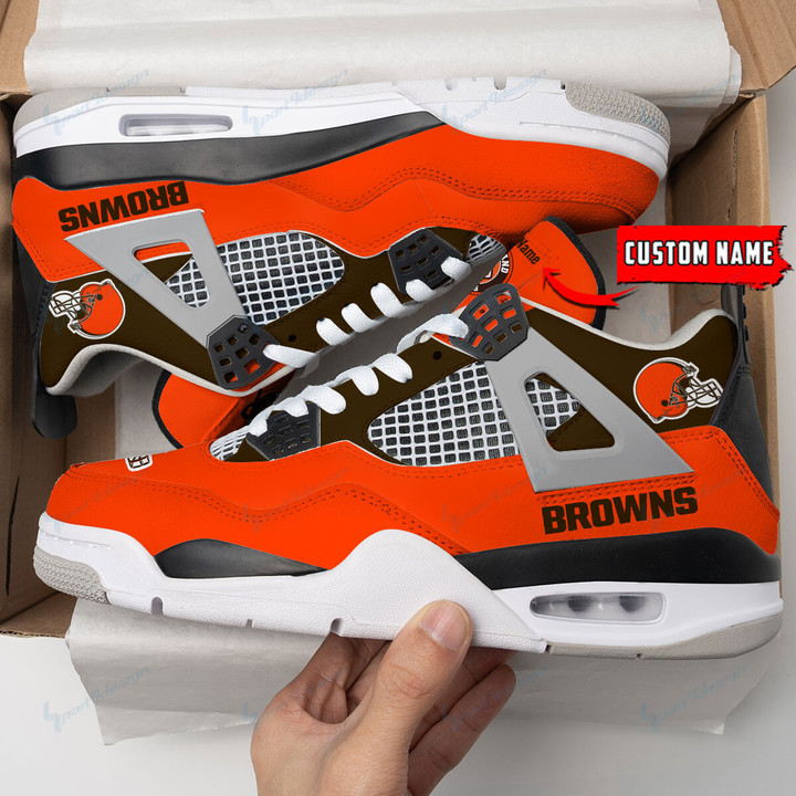 Cleveland Browns Personalized AJ4 Sneaker BG60