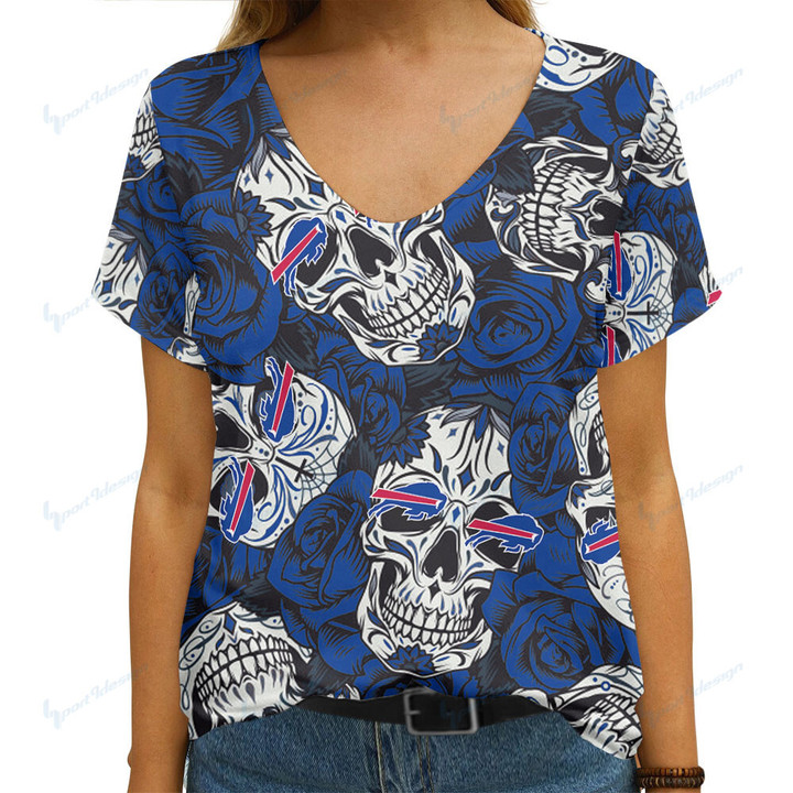 Buffalo Bills Summer V-neck Women T-shirt