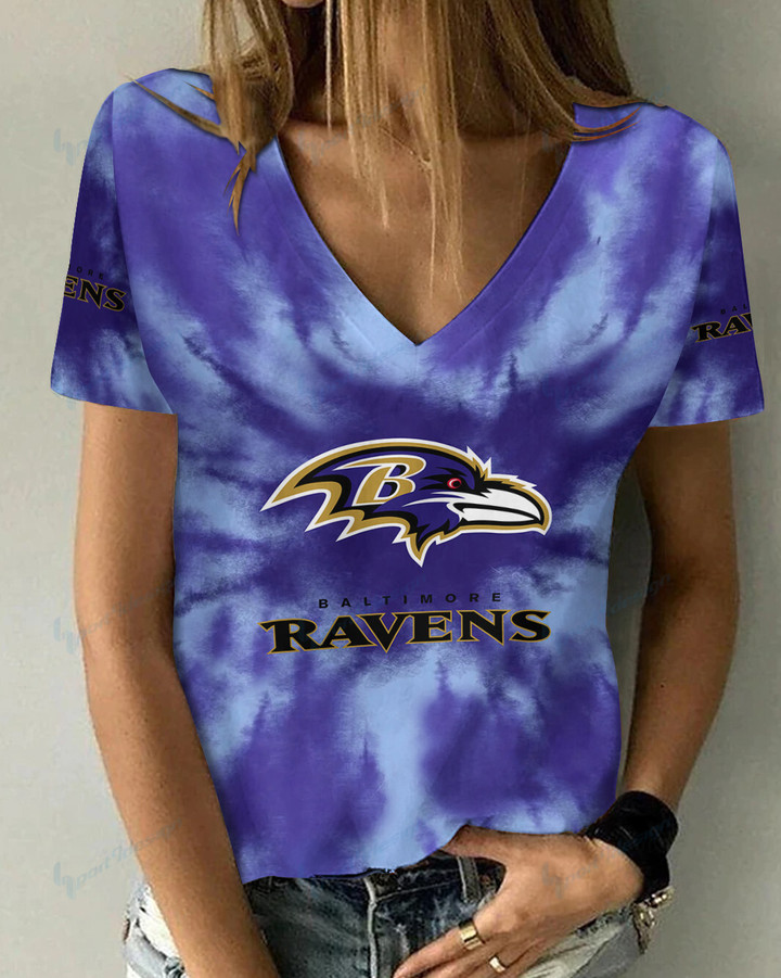 Baltimore Ravens Summer V-neck Women T-shirt 127
