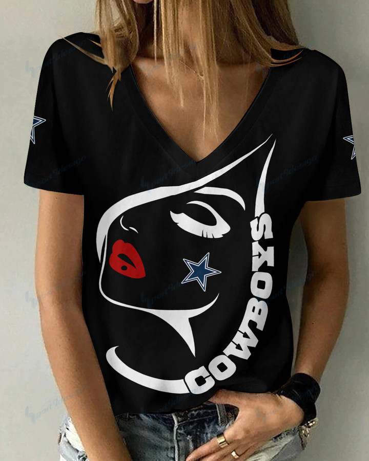 Dallas Cowboys Summer V-neck Women T-shirt 131