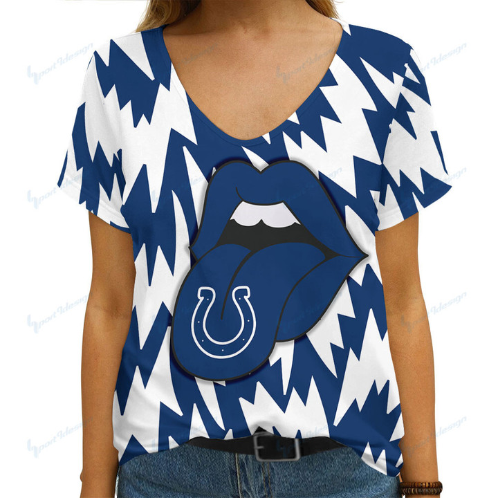 Indianapolis Colts Summer V-neck Women T-shirt