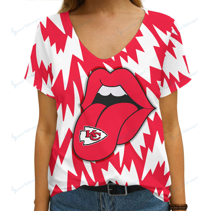 Kansas City Chiefs Summer V-neck Women T-shirt 141