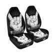 Rock And Roll White And Black Print Car Seat Covers