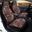 Red Japanese Characters Print Pattern Car Seat Covers