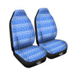 African White And Blue Print Pattern Car Seat Covers