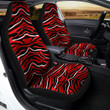 Red Black And White Colored Leopard Print Pattern Car Seat Covers
