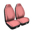 Red Cardinal And White Gingham Print Car Seat Covers
