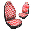Red Cardinal And White Gingham Print Car Seat Covers