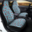 Blue And Chili Pepper Print Pattern Car Seat Covers