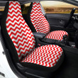 Red Wave Striped Print Car Seat Covers