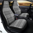 African Ethnic White And Black Print Car Seat Covers