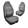 African Ethnic White And Black Print Car Seat Covers
