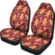 Red Gingerbread Man Chirstmas Pattern Print Universal Fit Car Seat Cover