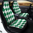 Argyle Green And White Print Pattern Car Seat Covers
