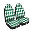Argyle Green And White Print Pattern Car Seat Covers
