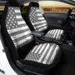 American Flag Grey Grunge Print Car Seat Covers