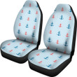 Red Anchor Nautical Pattern Print Universal Fit Car Seat Cover