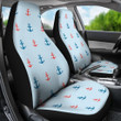 Red Anchor Nautical Pattern Print Universal Fit Car Seat Cover