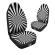 Radial Rays White And Black Print Car Seat Covers