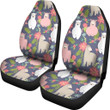 Alpaca Floral Pattern Print Universal Fit Car Seat Covers