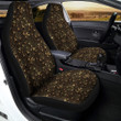 Feather Gold And Black Print Pattern Car Seat Covers