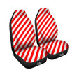 Candy Cane White And Red Print Pattern Car Seat Covers