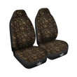 Feather Gold And Black Print Pattern Car Seat Covers