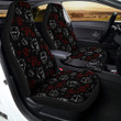 Red White Satan Head Print Pattern Car Seat Covers
