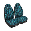 Blue Calavera Skull Print Pattern Car Seat Covers
