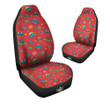 Red And Colorful Ufo Print Pattern Car Seat Covers