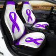 Cancer Awareness Ribbon Purple Print Car Seat Covers