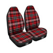 Black Red And White Tartan Print Pattern Car Seat Covers