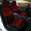 Red Techno Funnel Print Car Seat Covers