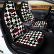 Red Roses And Argyle Print Pattern Car Seat Covers