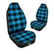Black And Turquoise Check Print Pattern Car Seat Covers