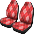 Argyle Red Pattern Print Universal Fit Car Seat Covers