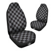 Checkered Black And Grey Print Pattern Car Seat Covers