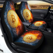 Bitcoin Water And Fire Print Car Seat Covers