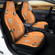 Doodle Dog Orange Print Pattern Car Seat Covers