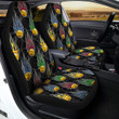 Digital Bitcoin On Fire Print Pattern Car Seat Covers