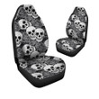 Black And White Rose Floral Skull Car Seat Covers