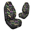 Dragonfly Black Purple And Teal Print Pattern Car Seat Covers