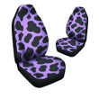 Black And Purple Cow Print Car Seat Covers