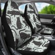 Black Cat Print Pattern Universal Fit Car Seat Covers
