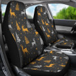 Deer Christmas Tree Pattern Print Universal Fit Car Seat Cover