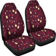 Red Wine Glass Botttle Print Pattern Universal Fit Car Seat Cover