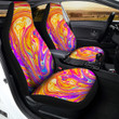 Abstract Orange Psychedelic Print Car Seat Covers