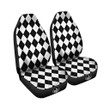 Argyle White And Black Print Pattern Car Seat Covers