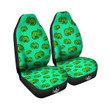 8 Bit Pixel Green Chameleons Print Pattern Car Seat Covers