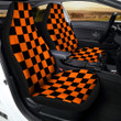 Checkered Black And Orange Print Pattern Car Seat Covers